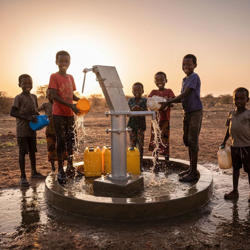 Solarbetriebenes Wasserwerk von HDD Charity versorgt ein Dorf in Somalia mit sauberem Trinkwasser
